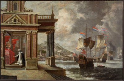 İnebahtı Savaşı: Ricci Aziz Catherine ve gemiye binme, 1671. by Jan Peeters the Elder