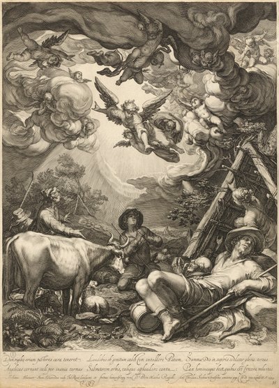 Çobanlara Duyuru by Jan Pietersz Saenredam, after Abraham Bloemaert