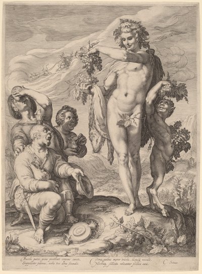 Bacchus Kültü by Jan Pietersz Saenredam, after Hendrik Goltzius