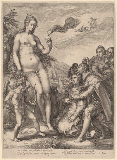 Venüs Kültü by Jan Pietersz Saenredam, after Hendrik Goltzius