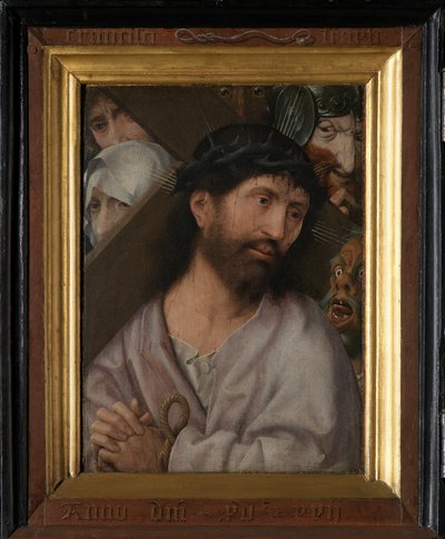 Bir Fransisken Rahibinin Diptych'inin sol paneli (panel üzerine yağlı boya) by Jan Provoost