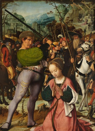 Saint Catherine'in kafasının kesilmesi (panel üzerine yağlıboya) by Jan Provoost
