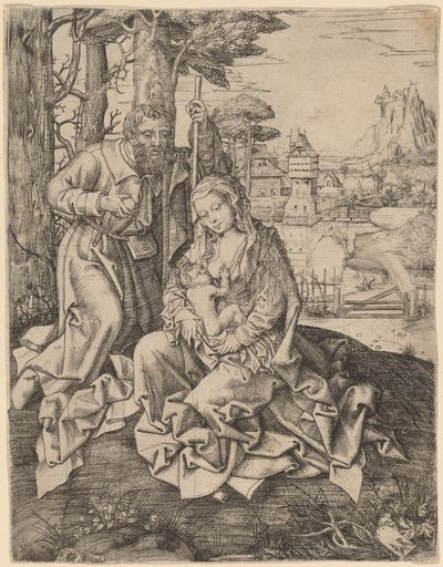 Bir Manzaradaki Kutsal Aile by Jan Rombouts the Elder