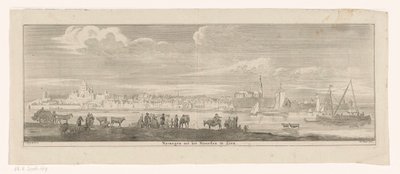 Kuzeyden görülen kuzey Nymegen'den Nijmegen'in görünümü (nesnedeki başlık) by Jan Ruyter