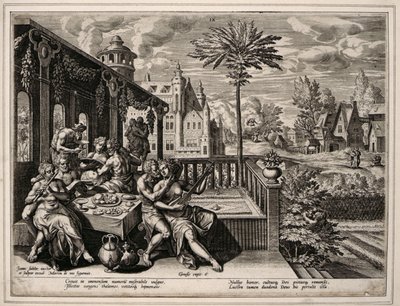 Genesis Chapter 6, ayet 9, c.1600 (dokuma kağıt üzerine gravür) by Jan Sadler