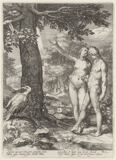 Adem ve Havva, İyilik ve Kötülük Bilgisi Ağacının Önünde Adem ve Havva (dizi adı) by Jan Saenredam