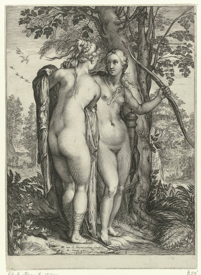 Diana ve bir ağacın önünde bir perisi Diana ve Perileri (dizi adı) by Jan Saenredam