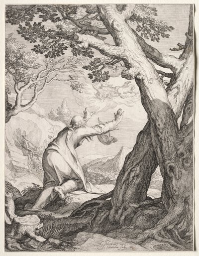 Elisha ve İlyas'ın Ateş Arabası by Jan Saenredam
