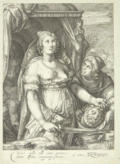 Holofernes kafalı Judith by Jan Saenredam
