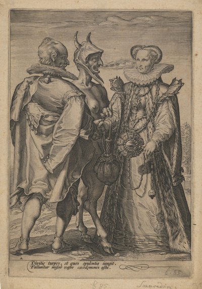 Şeytan Tarafından Yetkilendirilen Zenginlik İçin Evlilik, yak. 1600 by Jan Saenredam