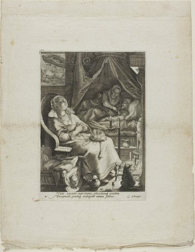 Gece, Dört Vakit Gününden dördüncü tabak by Jan Saenredam