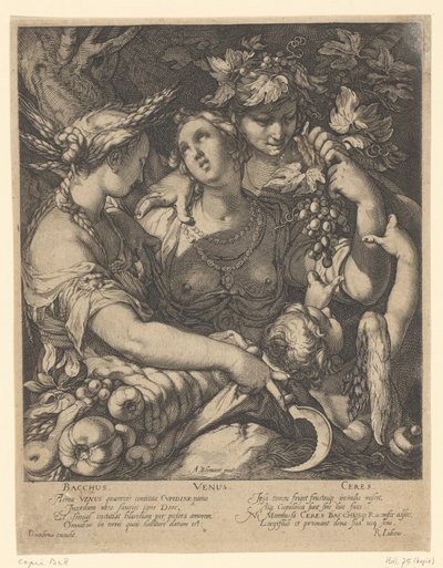 Venüs, Bacchus ve Ceres Ceres ve Bacchus Venüs basamakları olmadan (nesne üzerindeki başlık) by Jan Saenredam