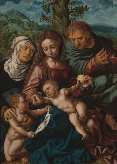 Vaftizci Yahya ve Aziz Elisabeth ile Kutsal Aile by Jan Sanders van Hemessen