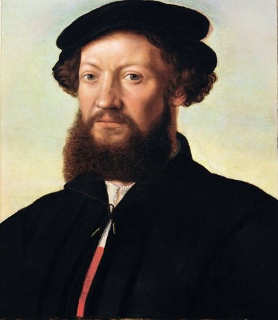 Bir Adamın Portresi - Jan Sanders van Hemessen (c. 1500-c. 1566). Ahşap üzeri yağlı boya, yaklaşık 1555. Ebat : 47x39 cm. Sanat Tarihi Müzesi, Viyana by Jan Sanders van Hemessen