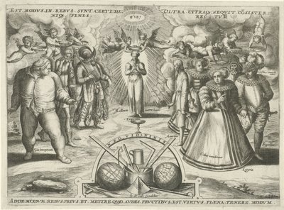 Kişileştirilmiş günahlarla ölçülülük Tahmini modus.in.rebus. sunt. certi.de: (...) (nesne üzerindeki başlık) by Jan Snellinck (I) (attributed to)