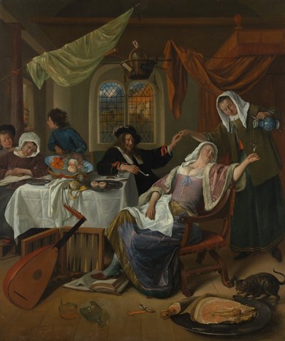 Dissolute Hanehalkı, ca. 1663-64. by Jan Havickszoon Steen