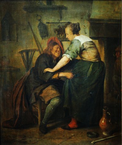 Misafir ve garson ile taverna by Jan Steen