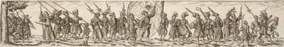 Asker treni, ortada bir bayrak taşıyıcısı by Jan Theodor de Bry