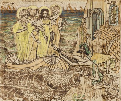 Sanat İlham Perilerinin Mimarlığa Gelişi, 1890 by Jan Toorop