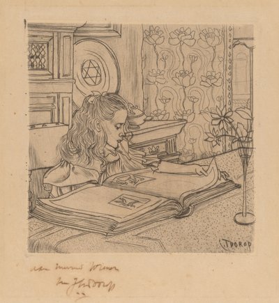 Charley Baskı Albümüne Bakıyor by Jan Toorop