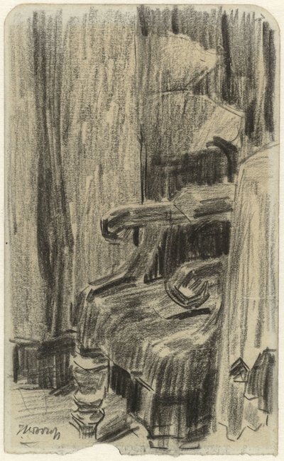 Koltuk kısmen perdeyle örtülü by Jan Toorop