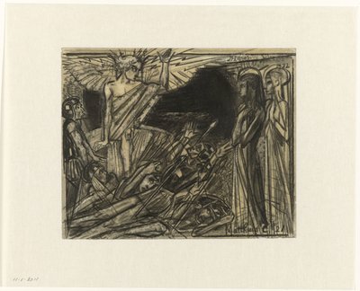 Meryem bir melek tarafından hitap edilen mezarda by Jan Toorop