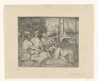 Bir geminin güvertesinde oynayan müzisyenler Gemideki müzisyenler (orijinal başlık) by Jan Toorop