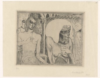 Genç kadınlar tarafından çevrili yaşlı kadın Kadının gençliği ve yaşı (orijinal başlık) by Jan Toorop