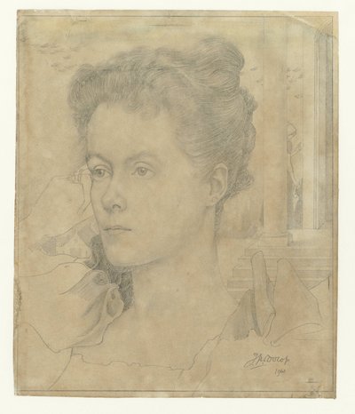 Jan Toorop'un karısı Annie Hall veya kız kardeşi Janet Hall'un portresi by Jan Toorop
