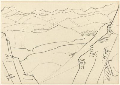 Bir dağ manzarası Monte Generoso taslağını by Jan Toorop