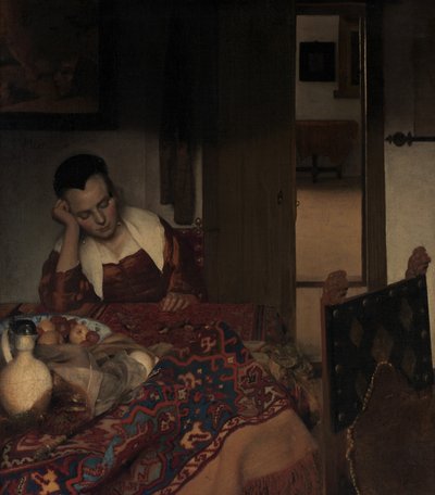 Uyuyan Hizmetçi, ca. 1656-57. by Johannes Vermeer