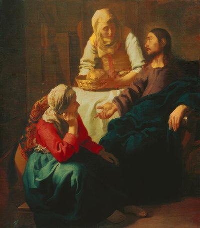 Meryem ve Martha ile Mesih by Jan Vermeer van Delft