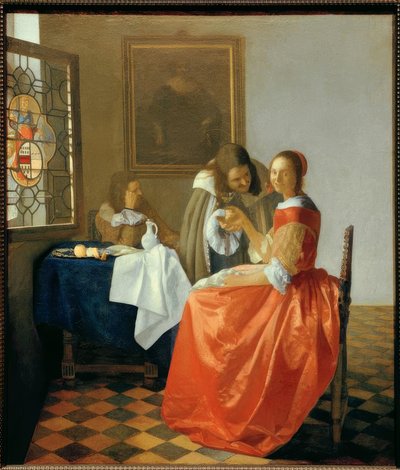 Şarap kadehi olan kız by Jan Vermeer van Delft