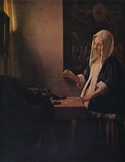 Teraziyi Tutan Kadın, c1664 by Jan Vermeer van Delft