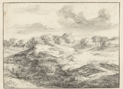 Uzakta Bir Kulübe ile Kumul Manzarası by Jan Vermeer van Haarlem (I) (attributed to)