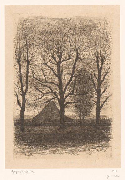 Uzun ağaçlar arasında çiftlik, Ewijkshoeve by Jan Veth