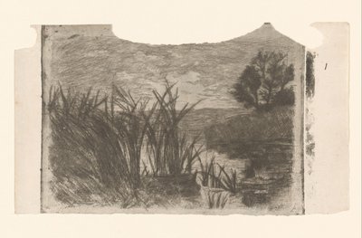 Su, sazlık ve kürek teknesi ile manzara by Jan Veth