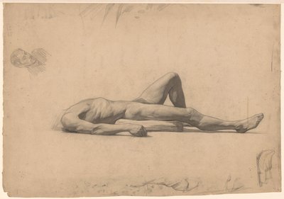 Uzanmış erkek çıplak, başsız by Jan Veth