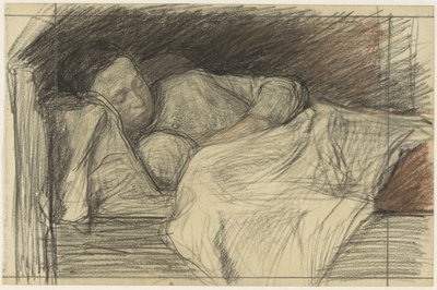 çocuk ile yatakta anne by Jan Veth