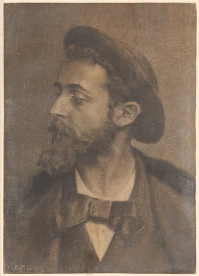 Solda sakallı ve şapkalı bir adamın portresi by Jan Veth