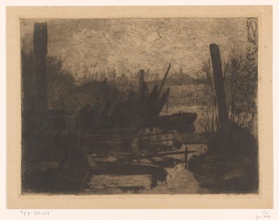 Bir polder manzarasında enkaz by Jan Veth