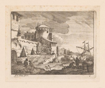 İtalyan limanı by Jan Vincentsz. van der Vinne