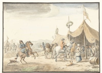 Atlılarla ordu kampı by Jan Vincentsz. van der Vinne