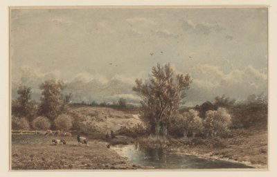 Nehir ve inekler ile manzara by Johannes Martinus Vrolijk