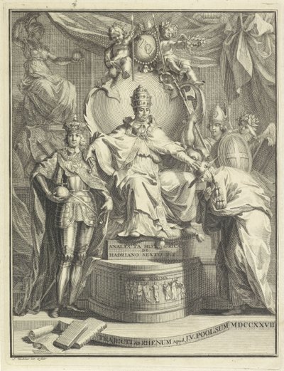 Trondende duraklaması Adrianus VI Başlık sayfası: Burmann, Kasper. Hadrianus VI by Jan Wandelaar