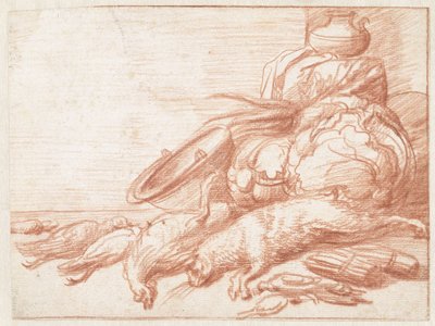 Tavşan ve kümes hayvanları ile natürmort by Jan Weenix (possibly)