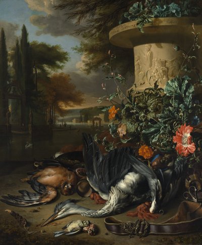 Ölü Balıkçıllı Oyun Parçası, 1695. by Jan Baptist Weenix