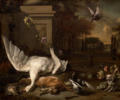 Bir Country Estate Öncesinde Kuğu ve Oyun ile Natürmort by Jan Baptist Weenix