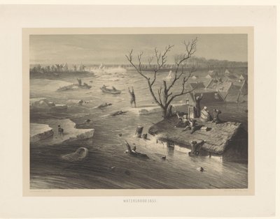 Hendek ihlali ve su basmış çiftlikler sel basmak. 1855 (nesne üzerindeki başlık) by Jan Weissenbruch