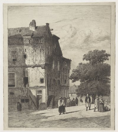Amsterdam'da bir caddenin görünümü by Jan Weissenbruch